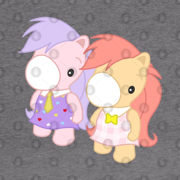 Japanese Little Pony Illustration Milky & Pinky by RetroGeek